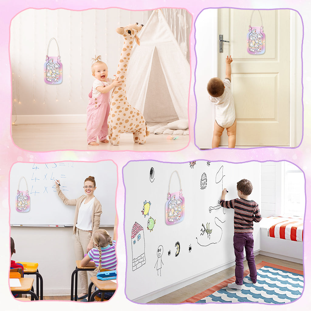 PATPAT Unicorn Reward Kit for Kids Wooden Reward Jar with 20Pcs Cartoon Unicorn Tokens Fun Cartoon Reward Token Kit for Kindergarten, Home Education