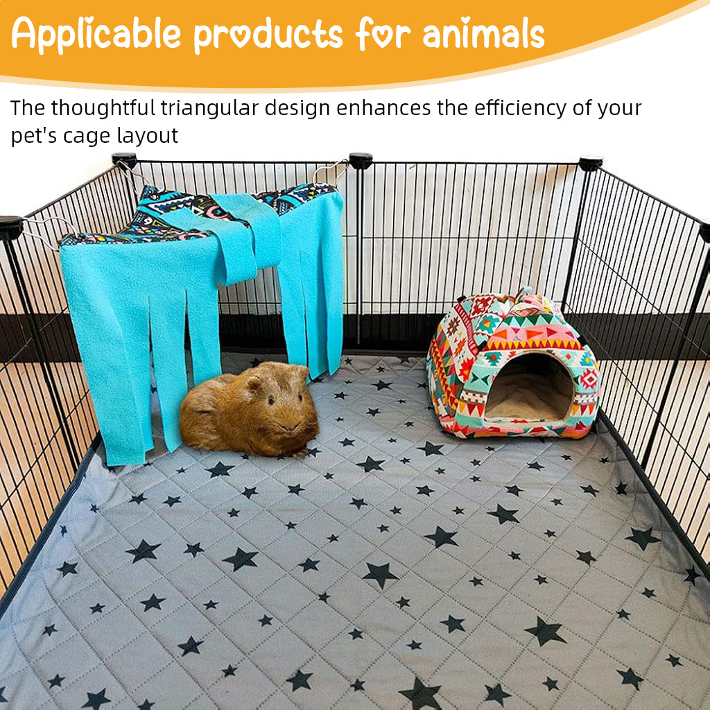 Qpets Hamsters Hammock Corner, Tassel Curtains for Cage Small Pet Hideout Corner Curtain Cover Hammock for Guinea Pig, Dwarf Hamsters, Hedgehog
