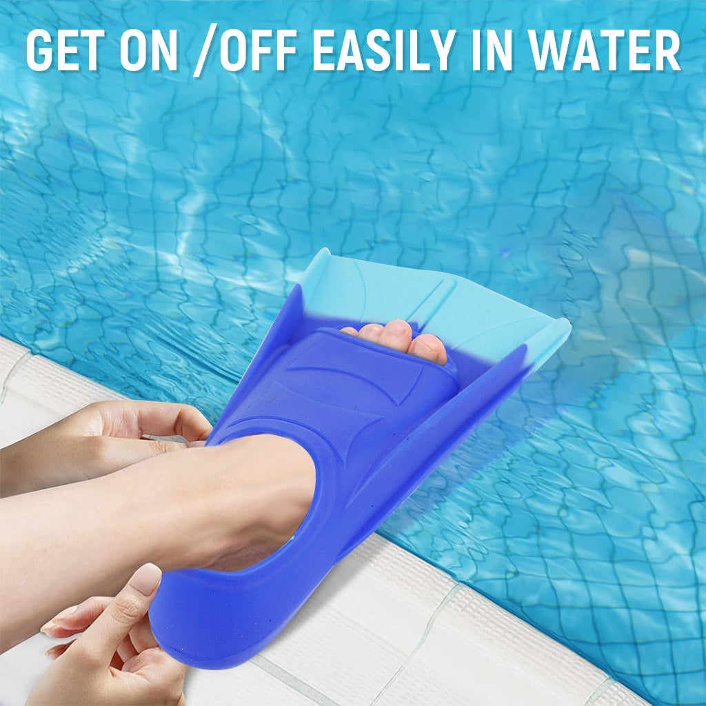 Proberos Kids Swim Fins, Short Kids Fins Silicone Pool Swimming Flippers Beginners Swim Fins for Kicking Skill Improvement and Pool Lap Swimming Training for Girls Boys, XXS, 36.5x19.5cm