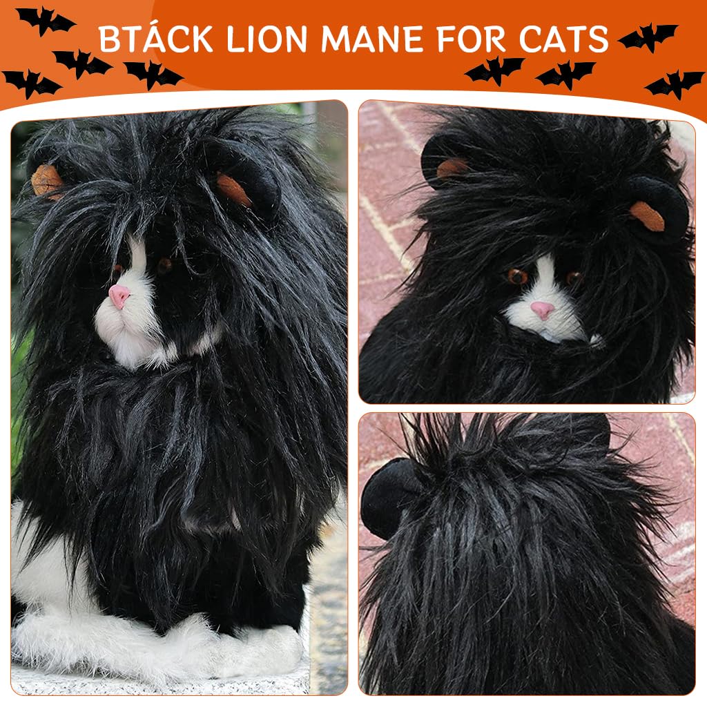 Qpets Lion Costume, Halloween Lion Mane Costume for Cat Wig for Cat Christmas Halloween Funny Headwear for Puppy, Kitten, Cat Festival Headwear