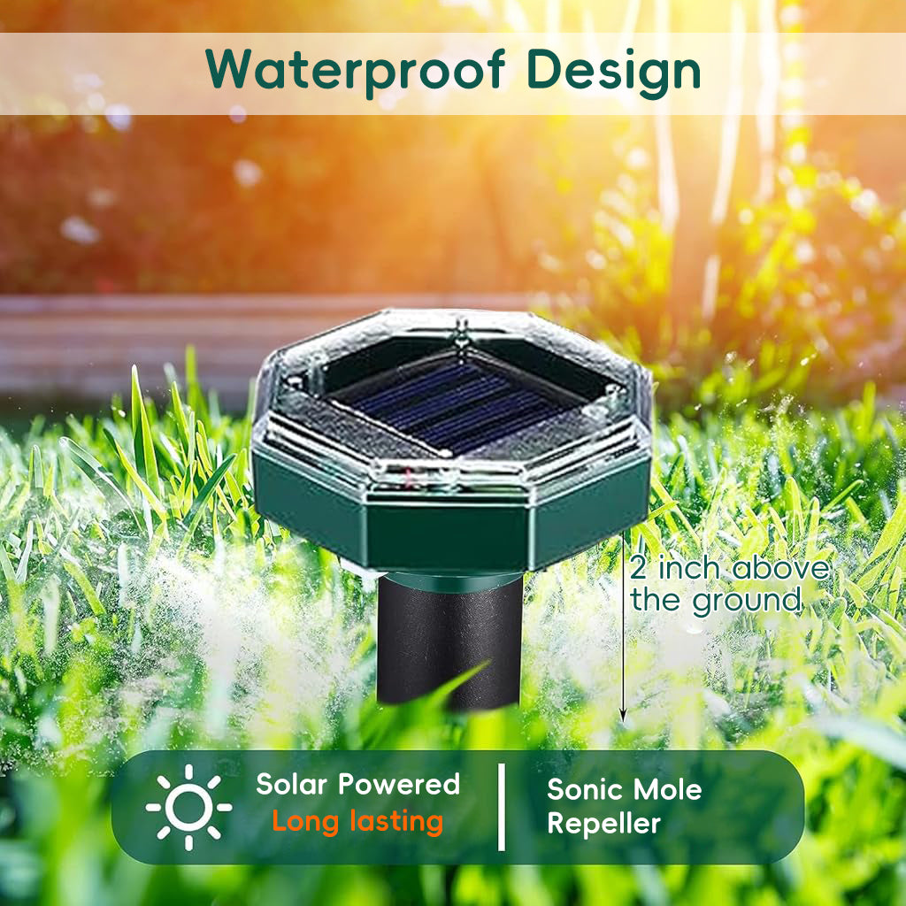 HASTHIP Solar Rats Repellent Ultrasonic Mouse Repellers Solar Powered Animal Repeller Devices for Birds, Rodents Waterproof Outdoor Lawn Garden Animal Repellers, Pack of 4
