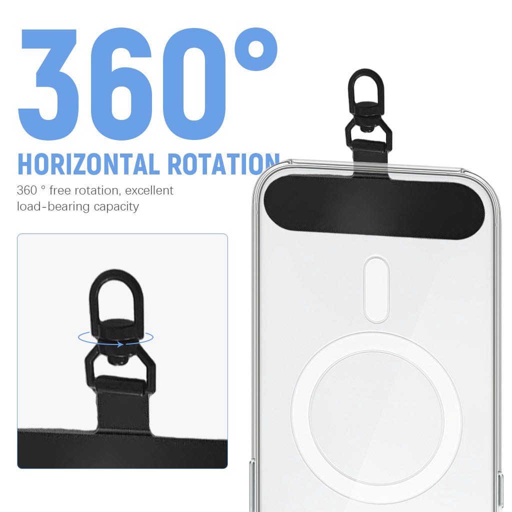 ZORBES 2Pcs 360° Rotatable Phone Tether Tab, Universal Phone Lanyard Patch, Cell Phone Replacement Pad ,Anti-Lost Attachment Hanging Metal Ring Compatible for iPhone & Other Cell Phone