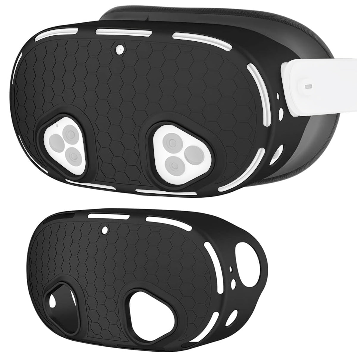 ZORBES Skin Cover for Meta Quest 3S VR Headset Anti-Scratch Silicone Cover Anti-Slip Honeycomb Pattern Design Snug Fit Protective Cover VR Headset Accessories, Only Cover
