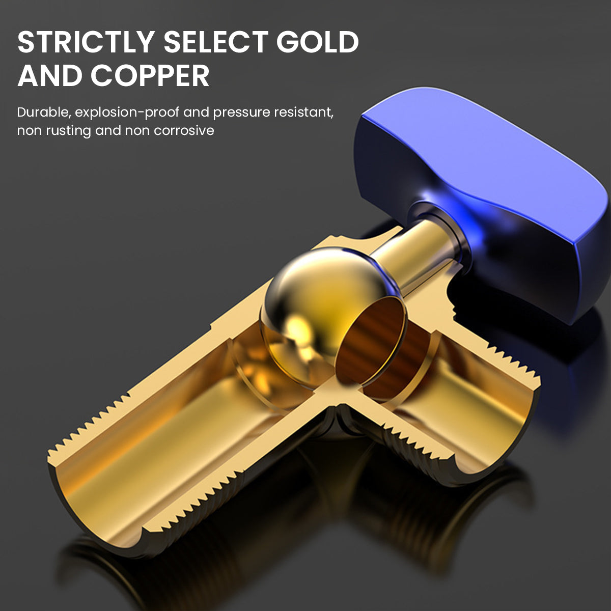 HASTHIP Shower Water Inlet Valve Angle Valve Bathroom Shower System Wall Water Inlet Valve with Control Knob All Copper Gas Water Heater Universal Angle Valve