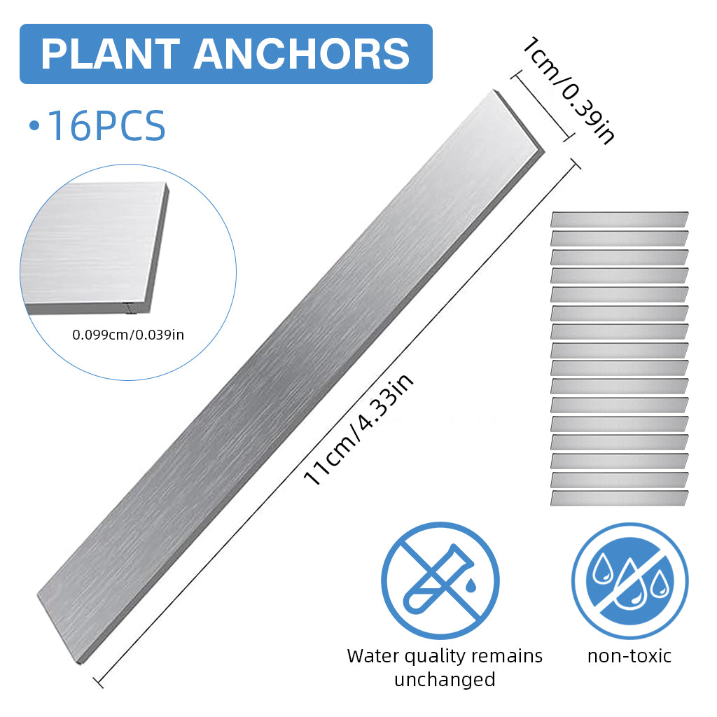 Qpets 16Pcs Lead Weights for Fish Tank 110mmx10mm Densed Lead Strip Weight Flexible Bendable Lead weight for Anchoring Aquariums Plants or Decroation