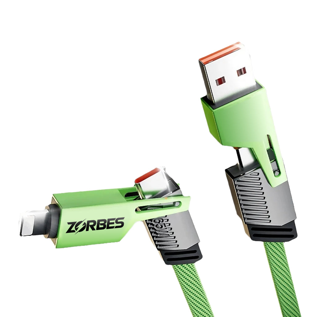 Verilux USB C Charging Cable USB C Data Cable 4 in 1 USB C to Light-ing USB C to USB A Cable USB A to Ligh-ing Cable Universal PD 27W USB C Cable for Phone, Laptop, Tablets, Green