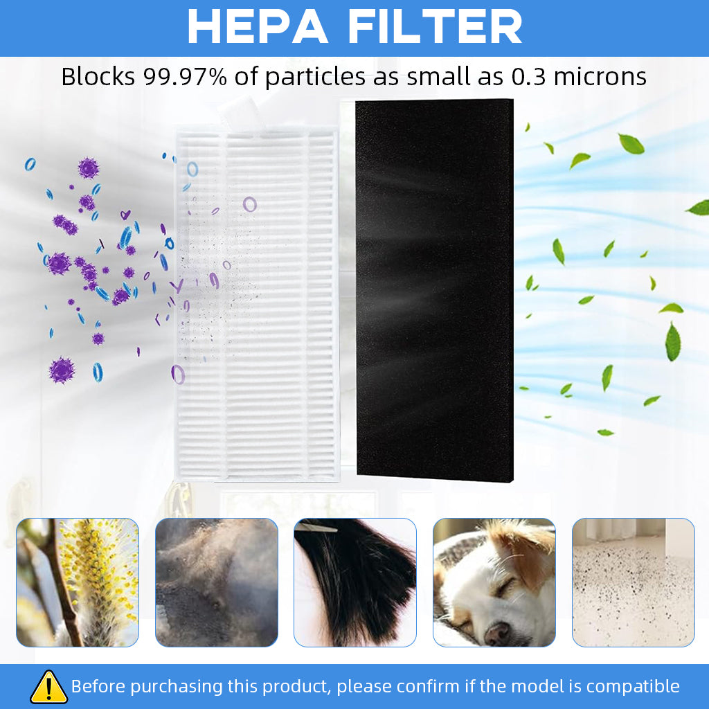 HASTHIP Replacement Vacuum Cleaner Accessories for AGARO Alpha Robot Vacuum Cleaner, with 1 Main Brush, 4 Side Brushes, 2 Mop Cloth, 2 Filters.