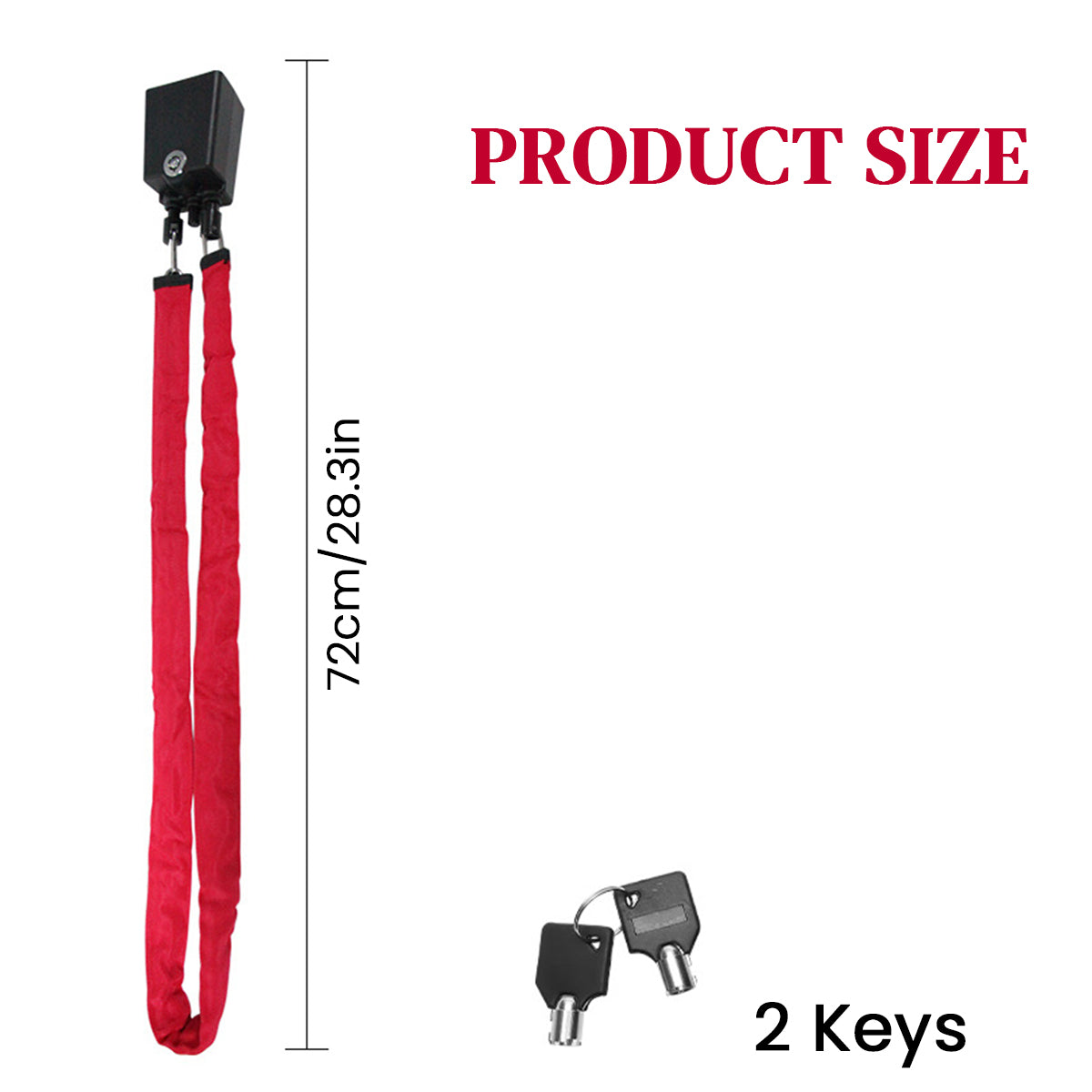 STHIRA Car Steering Wheel Lock, Lock Anti-Theft Chain Lock for Steering Wheel, with 2 Keys, Rugged Steel Steering Wheel Chain Lock, Universal Car Steering Wheel Lock