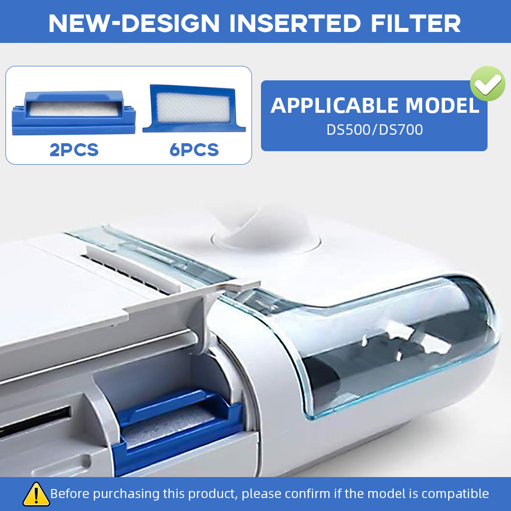 HASTHIP Replacement CPAP Filters for Philips Respironics Dreamstation CPAP, Includes 6 Reuseable Pollen Filter & 2 Disposable Fine Filters, Compatible with DS500/DS700