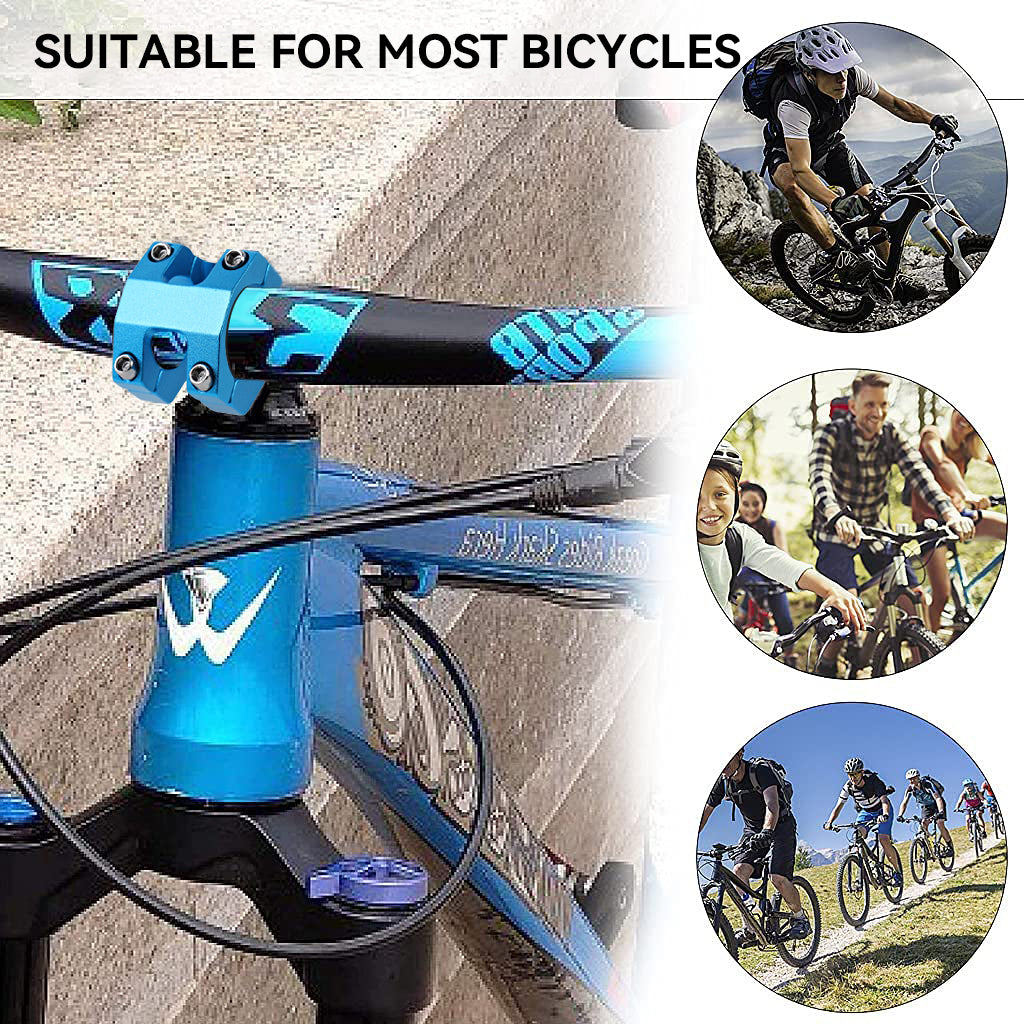 Proberos Blue Aluminum Alloy Handlebar Stem 31.8mm Clamp Diameter Lightweight Durable Handlebar Stem for MTB Modification, Stylish Design for Mountain Bike Stability and Performance