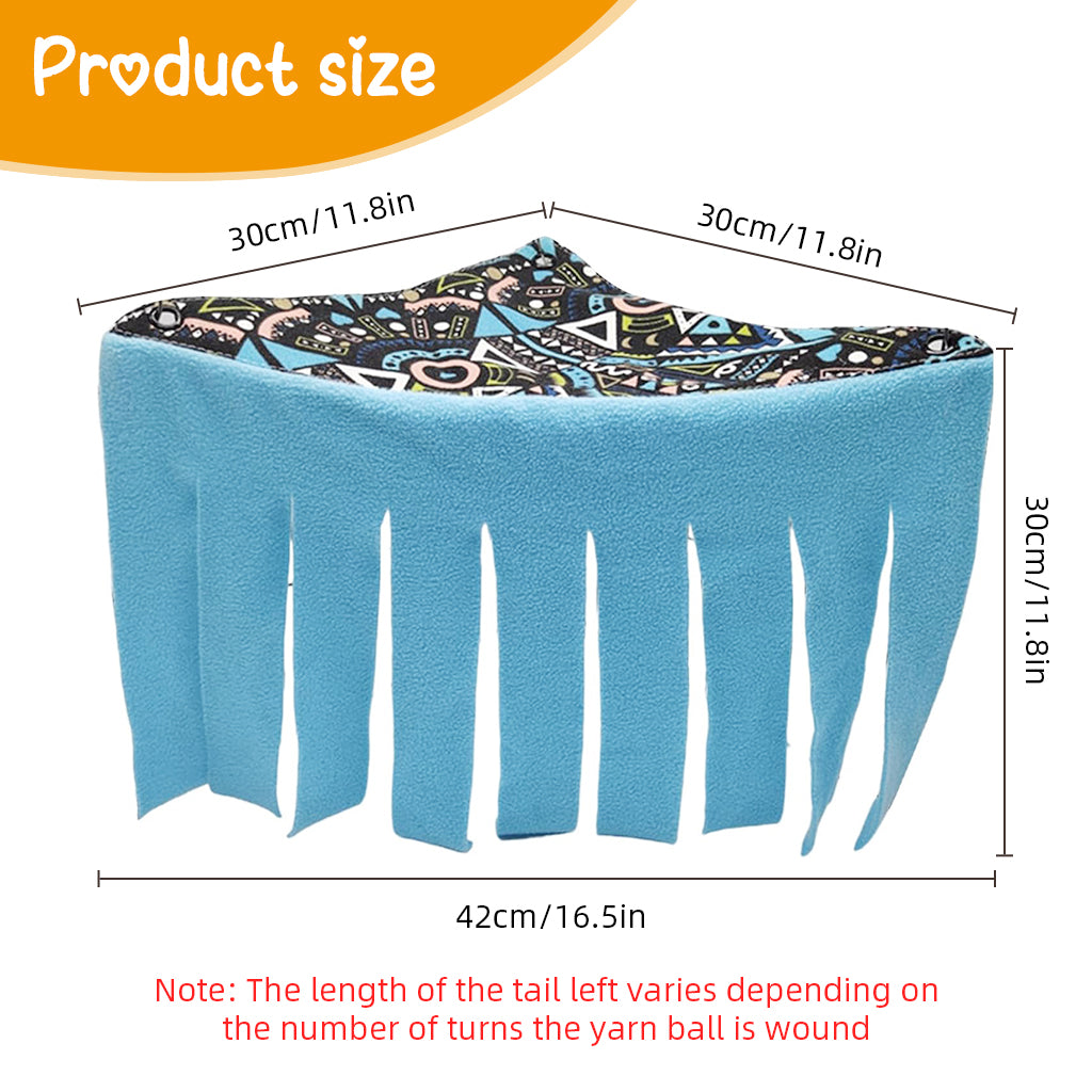 Qpets Hamsters Hammock Corner, Tassel Curtains for Cage Small Pet Hideout Corner Curtain Cover Hammock for Guinea Pig, Dwarf Hamsters, Hedgehog