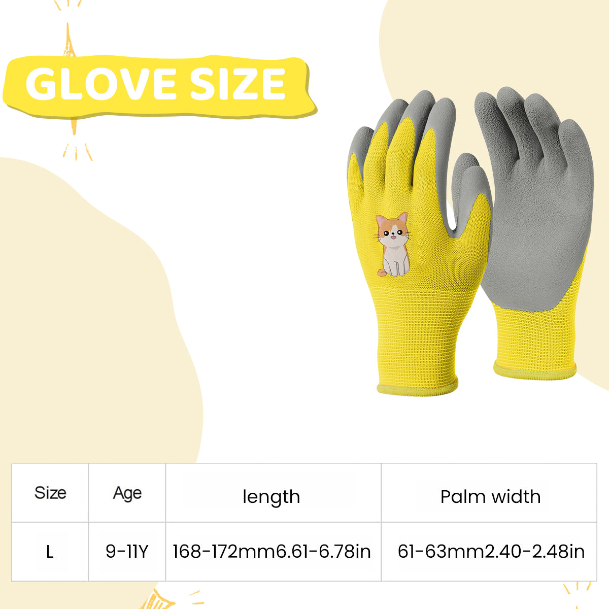 Serplex Ages 8-11 Kids Gardening Gloves, Yard Work Gloves Kids Rubber Gloves Gardening Gloves Rubber Coated Gloves Kids Gloves Protective Rubber Coated Gardening Gloves Digging Field Trip Gloves