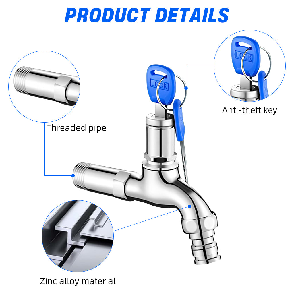 HASTHIP Safety Water Faucet Lock with 2 Keys, 1/2