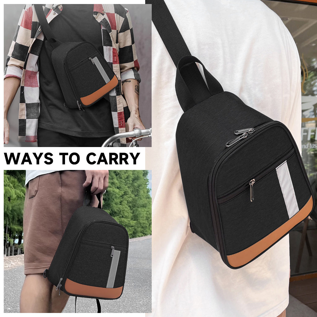 HASTHIP Lunch Box Bag Insulated Lunch Bag Zipper Cooler Bag with Handle & Adjustable Single Shoulder Strap Fashion Food Bag Lunch Tote Bag for Picnic, Camping, Travel, 8.26x5.3x9.25 inches