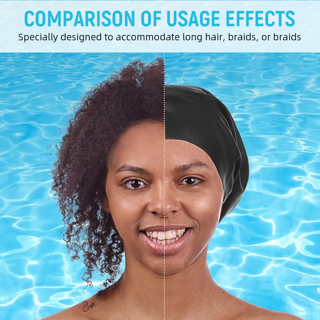 Proberos Long Hair Swim Cap - Swimming Caps for Women Men - Extra Large Swim Caps - Waterproof Silicone Swim Cap - Dreadlocks Braids Afro Hair Extensions