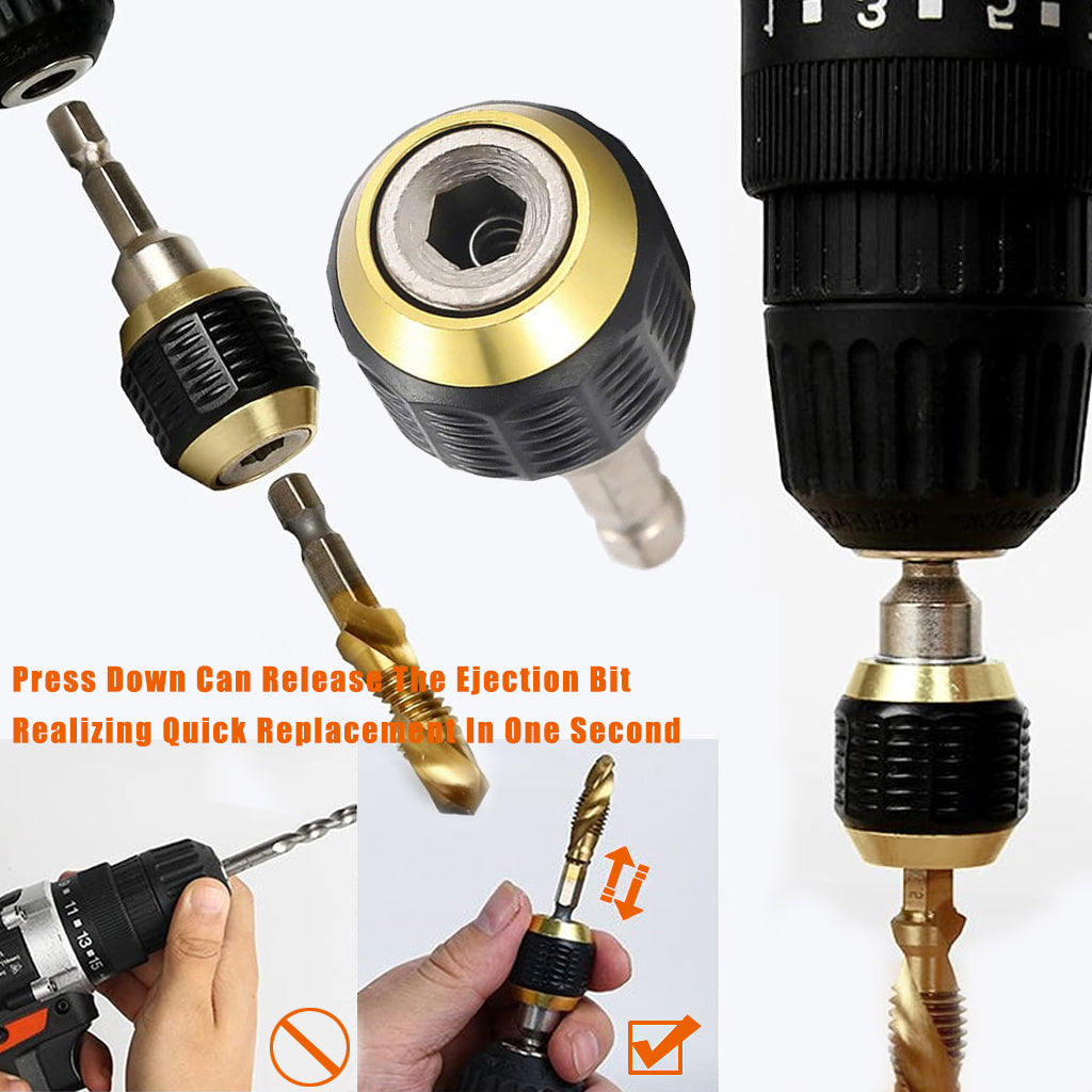 Serplex 2Pcs Flexible Drill Bit Extension & Self-Locking Screwdriver Bit Holder Quick Release Flexible Drill Adapter Universal Hex Drill Extension Bit Holder for Power Tool, Impact Drill