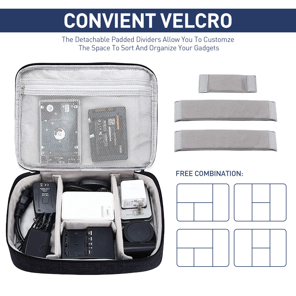 Verilux Electronics Organizer Travel Case, Water Resistant Cable Organizer Bag for Travel Essential