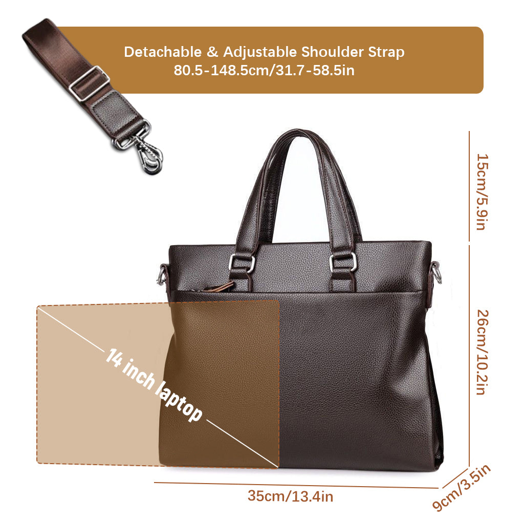 GUSTAVE PU Messenger Bag for Men Inch Leather Mens Laptop Bag Computer Handbags Work Bag Crossbody Bag Office Vintage Brown
