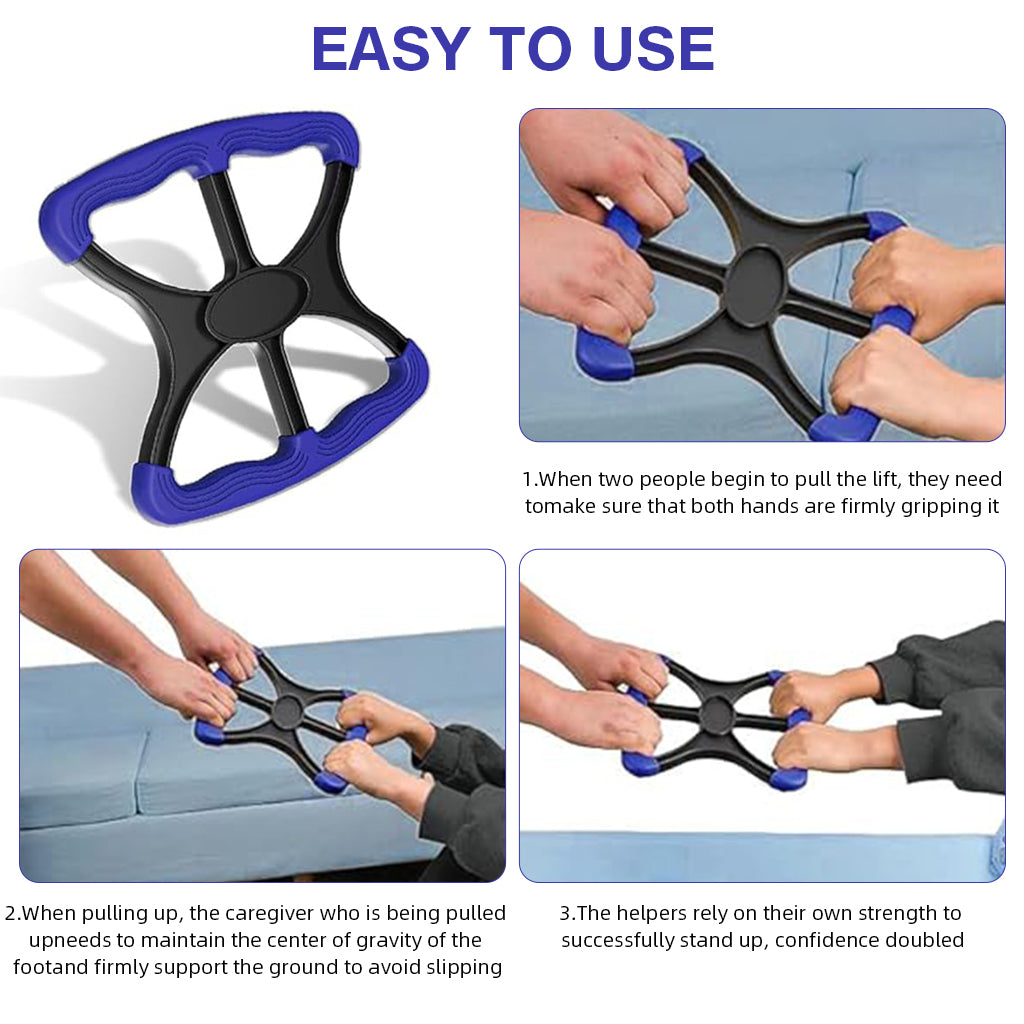 HANNEA Lift Standing Aid for Elderly, Aid-Handicap Bar with No-Slip Grip Handles, Portable Lift Aid to Transfer for Elderly, Senior, Bariatric, Patient or Disabled Assists Caregiver or Nurse