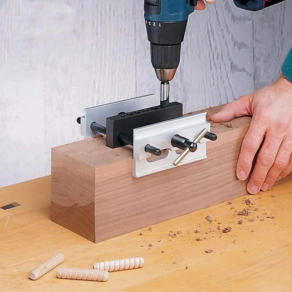 Serplex Auto Center Punch Tool Woodworking Hole Punching Guide with 6 Bushings Wooden Drill Guide Drill Jig Drill Template for Woodworking