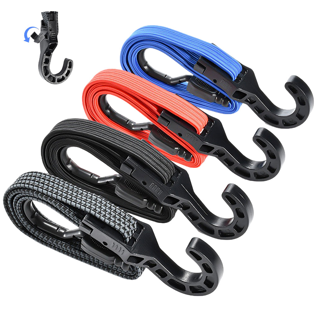 Serplex 4Pcs Bungee Cords 3.3ft Bungee Cords Dual Attaching Hooks Design Adjustable Bungee Cords Elastic Bungee Strap Multipurpose Hooked Bungee Cords Luggage Shipping Cord Camping Strap