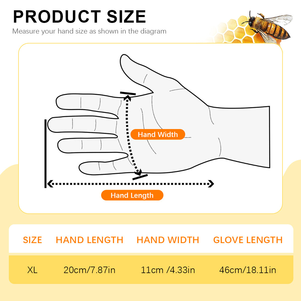 HASTHIP Beekeeping Gloves Elastic Cuff Elbow-length Protective Working Gloves Thicken Anti-slip Gardening Gloves Landscaping Gloves for Men Women, XL