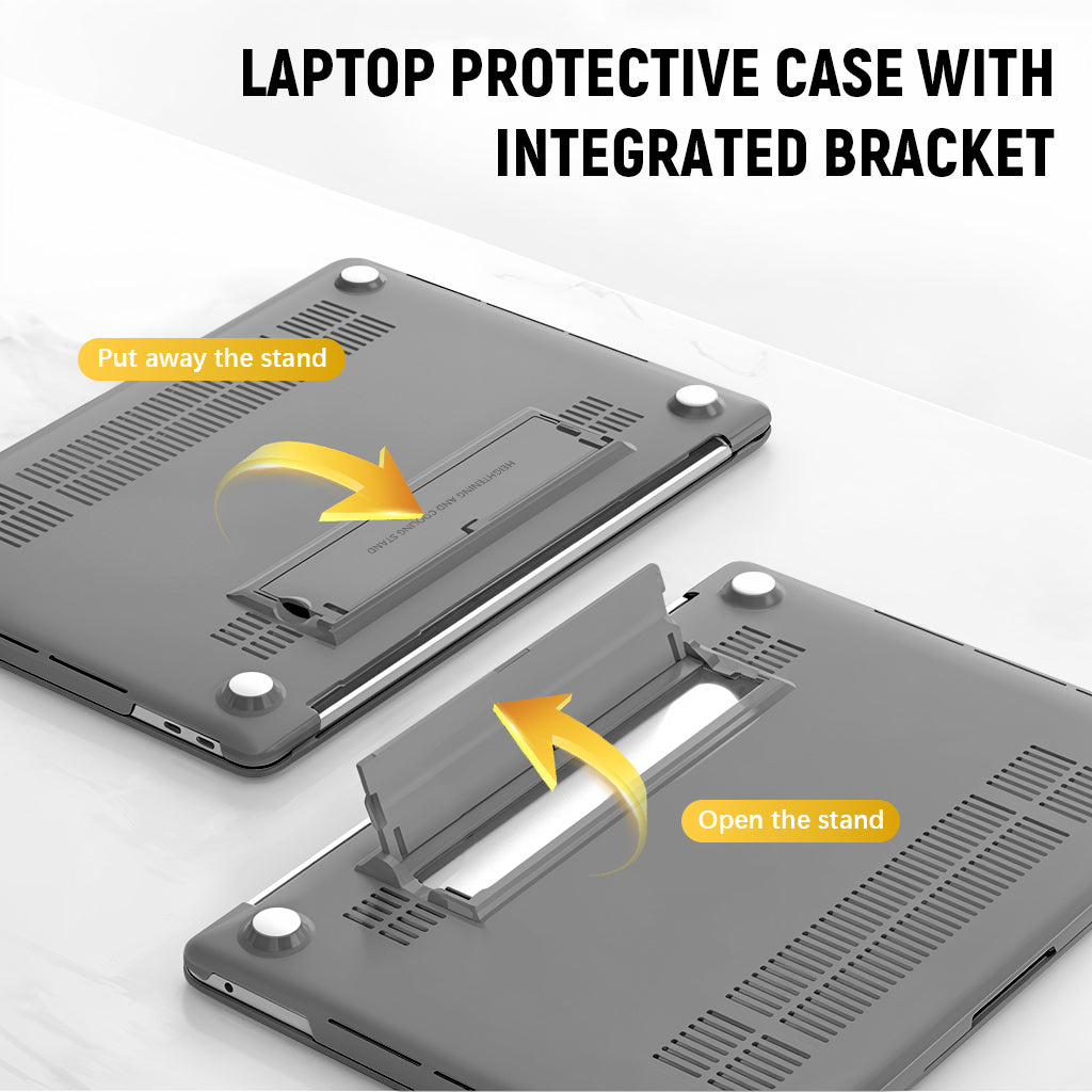 ZORBES Laptop Case for MacBook Air 13.6 inch Fashion Black Laptop Case with Riser Stand Universal Protective Case for MacBook Air 13.6 inch A3113 M3/ A2681 M2