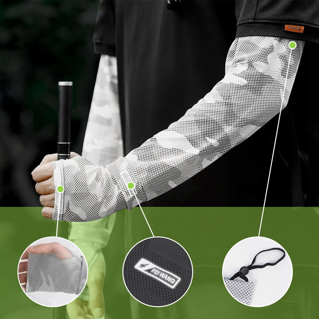 PALAY Arm Sleeves for Men Women Hand Gloves for Bike Riding Sun Protection UV Protection Hand Sleeves with Thumb Hole Nylon Ice Silk Breathable Arm Sleeve for Biking, Cycling, Golf, Outdoor Sports