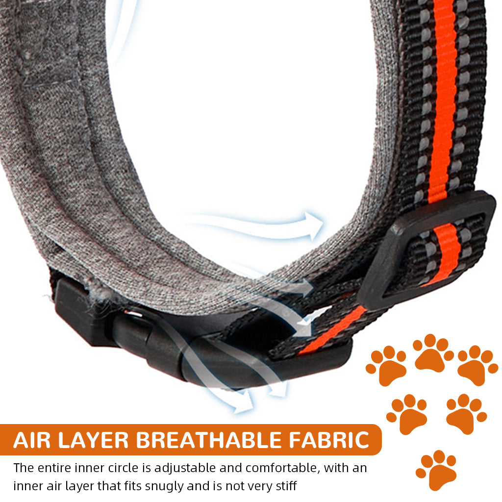 Qpets Dog Collar 2 in 1 Adjustable Dog Collar with 1.5 Meters Retractable Pull Handle Intergrated Dog Leash Dog Collar Night Safety Reflective Dog Collar for Small Medium Dog, Suitable for 10-25kg