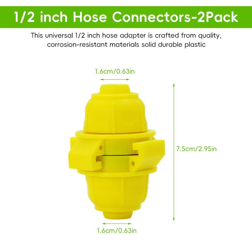HASTHIP 1/2 inch Hose Connectors Garden Hose Pipe Connectors Water Pipe Connectors Leaking Proof Hose Connectors, Pack of 2