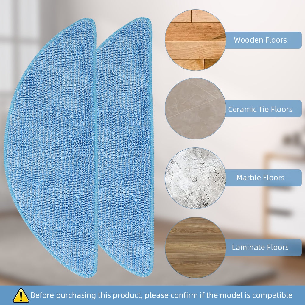 HASTHIP 4Pcs Mop Cloth Replacement Accessories for Ecovacs Deebot U2 Pro, Replenishment Kit, Replacement Parts Microfiber Mop Pads Washable and Reuseable Absorbent Mop Pads Spare Mop Cloth