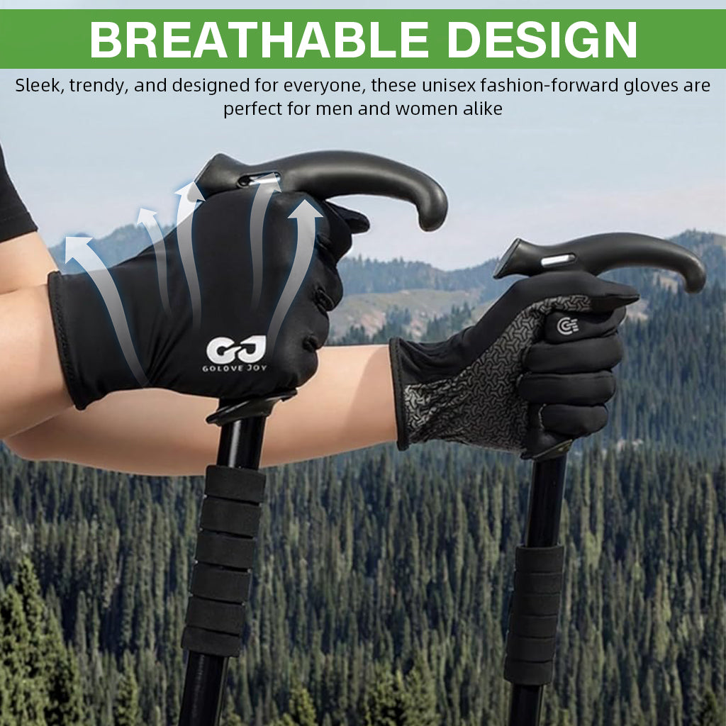 Proberos® Running Sports Gloves, Non-slip Touch Screen Sun Gloves Driving Gloves Riding Gloves Hiking Gloves UV Protection Sun Gloves Outdoor Full Finger Gloves for Cycling Driving Fishing, Black, M