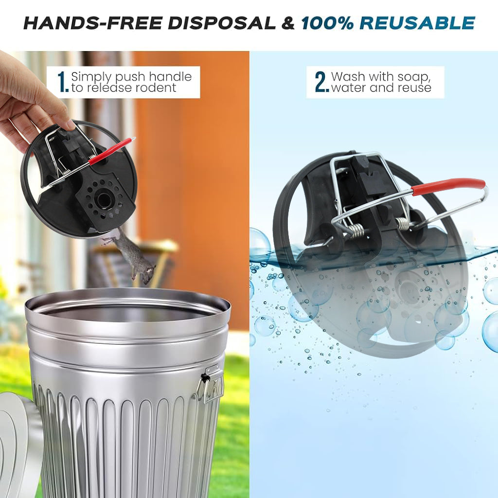 HASTHIP 2-Pack Mice Trap Mouse Trap Quick Response Snap Trap Reuseable Mouse Trap Disk Strong Spring-loaded Round Mouse Trap for Kitchen, Garage