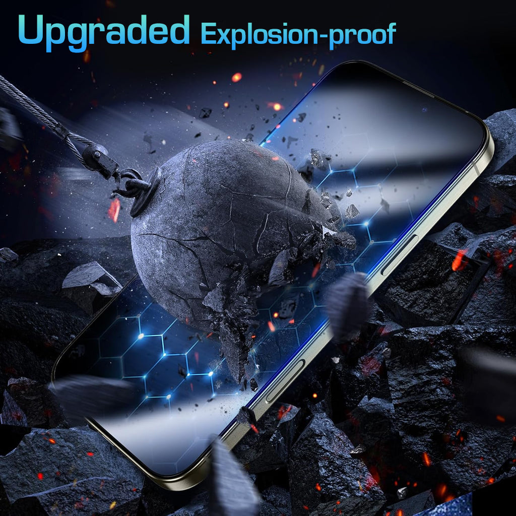 ZORBES 2pcs Privacy Screen Protectors for i Phone 16 Pro 6.3'' Ultra HD Tempered Glass Screen Protectors 2-Step Installation Auto-Alignment HD Screen Protector Kit with Screen Cleaning Tools