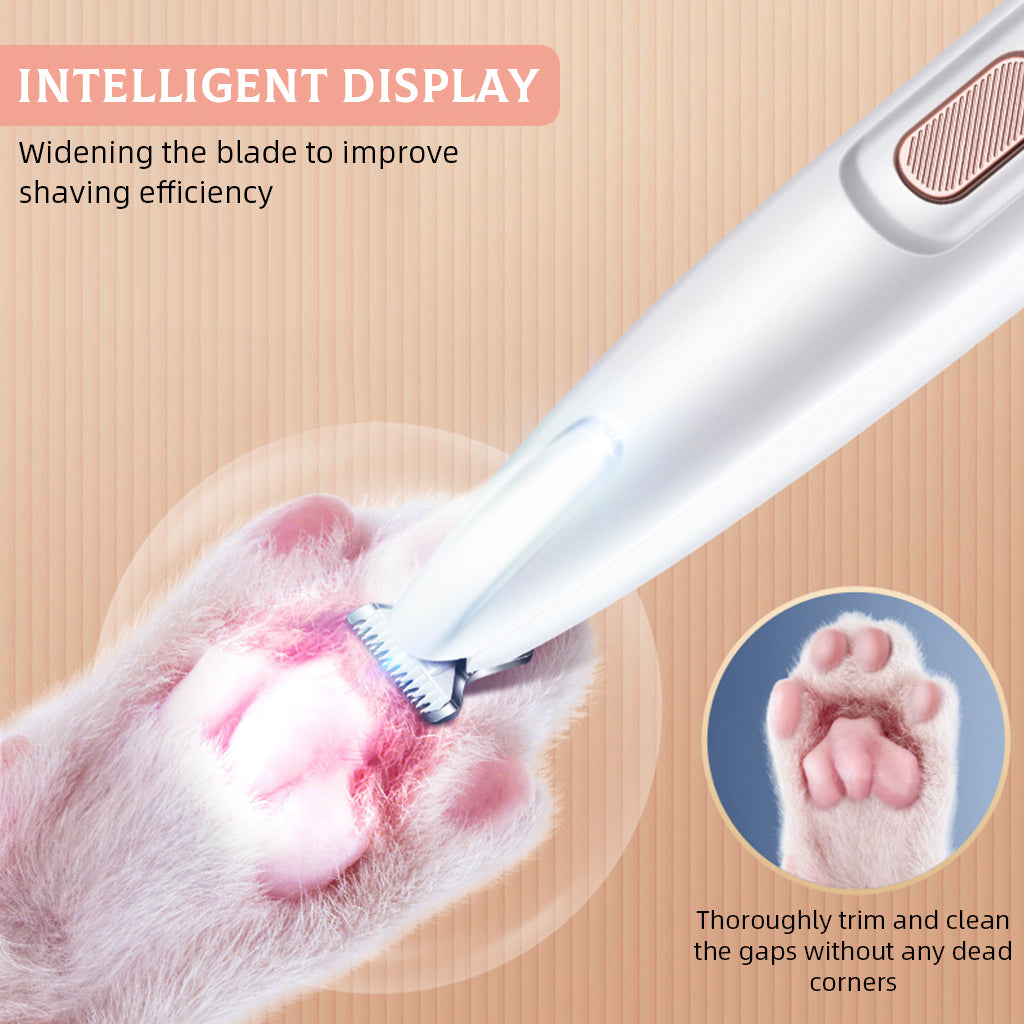 Qpets USB Dog Trimmer with LED Cats Dogs Paws Trimmer Detailing Hair Trimmer Electric USB Cordless Pet Grooming Hair Trimmer for Face, Paws, Under The Tail