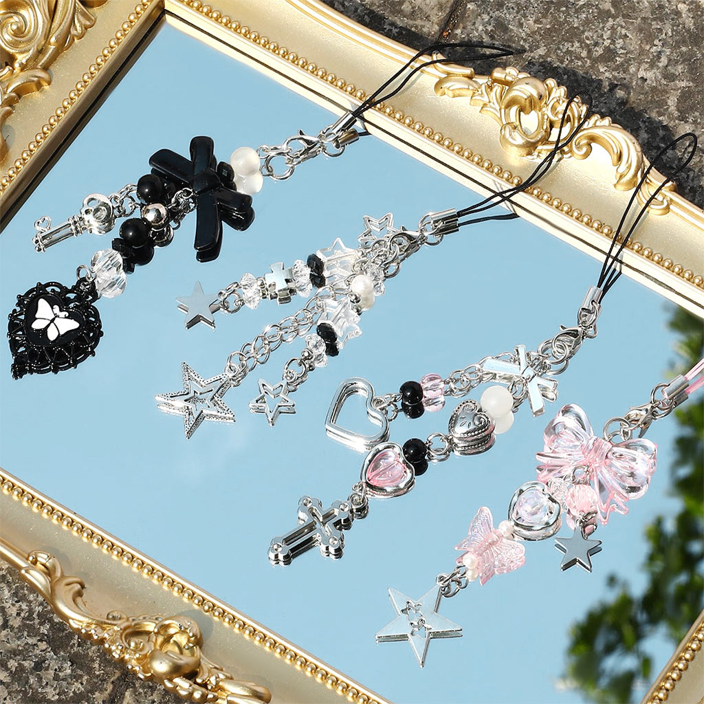 ZORBES 4Pcs Cute Phone Charms for Girls, Bag Charms Mobile Charms Y2K Charms for Phone Case, Stylishly Sweet Mobile Phone Charms Phone Chain Mobile Accessories Phone Hanging Chain Gift for Girls