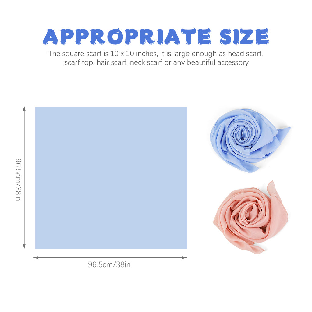 SANNIDHI 2pcs Head Scarf for Women Stylish, Hijab Hair Scarf for Women, 38 In Square Silk Scarf for Women, Soft Polyester Headwrap Scarf for Women for Head Gift for Women (Pink & Blue)