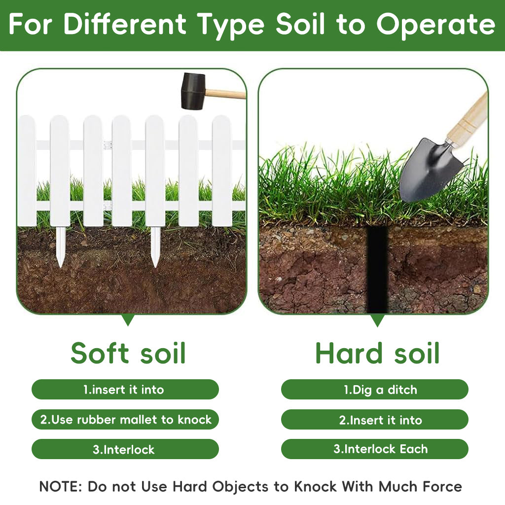 HASTHIP 6Pcs Garden Fences 50x30cm Connectable Plastic Fences Decorative White PVC Garden Fences for Flower Bed, Garden, Green House, Porch