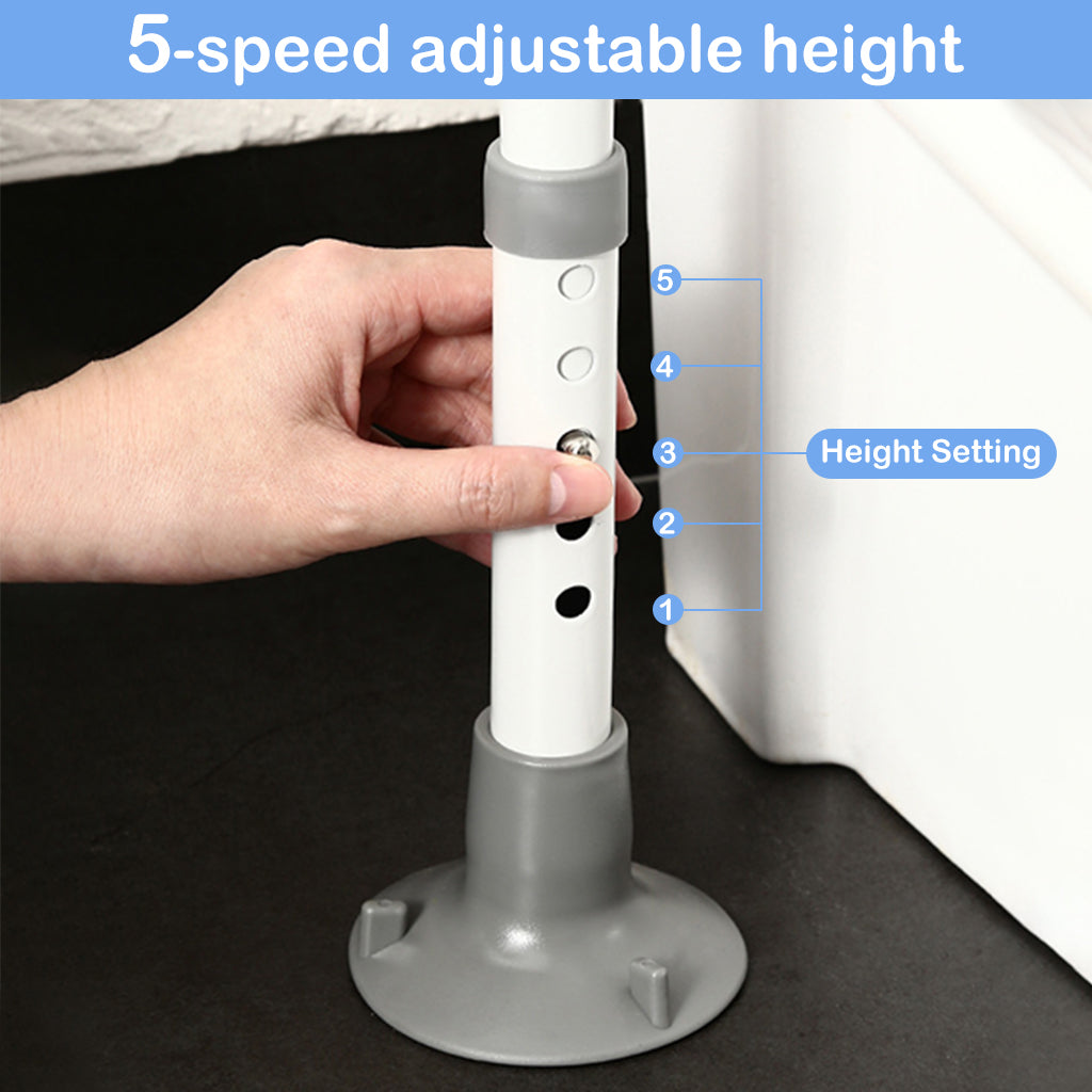HANNEA Toilet Safety Rail Robust Carboon Steel Bathroom Safety Rail No Drill Suction Cup Toilet Safety Frame for Elderly Adjustable Height & Width Design Bathroom Safety Support for Elderly
