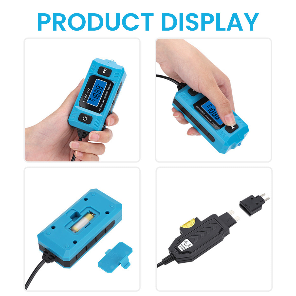 Serplex Car Circuit Tester Fuse Tester, Automotive Current Tester Blade Fuse Max 48V, Circuit Measure Automotive Tester Fault Test Tool, Automotive Blade Fuse Test, Battery Operated