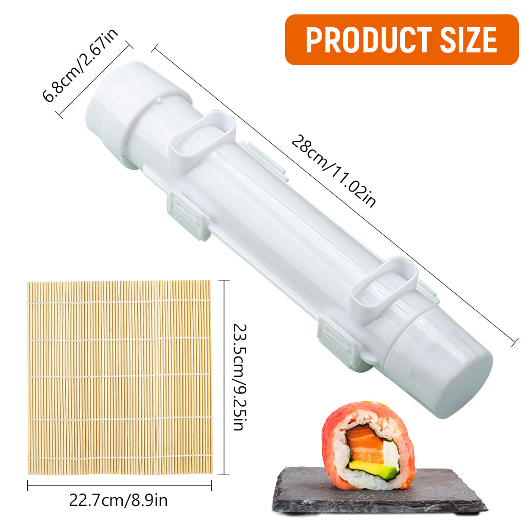 HASTHIP Sushi Making Kit, Sushi Making Mold for Beginners, Durable Sushi Rolling Machine, Sushi Roller Bazooka with Bamboo Sushi Mat for Beginners