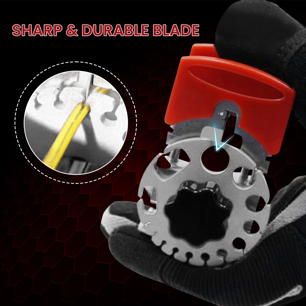 Serplex Manual Wire Stripper Multi Cable Slots Stainless Steel Plates Design Handheld Easy Wire Stripper with 10 Replacement Blades Press-Down Wire Cable Stripper for Wiring, Home Improvement