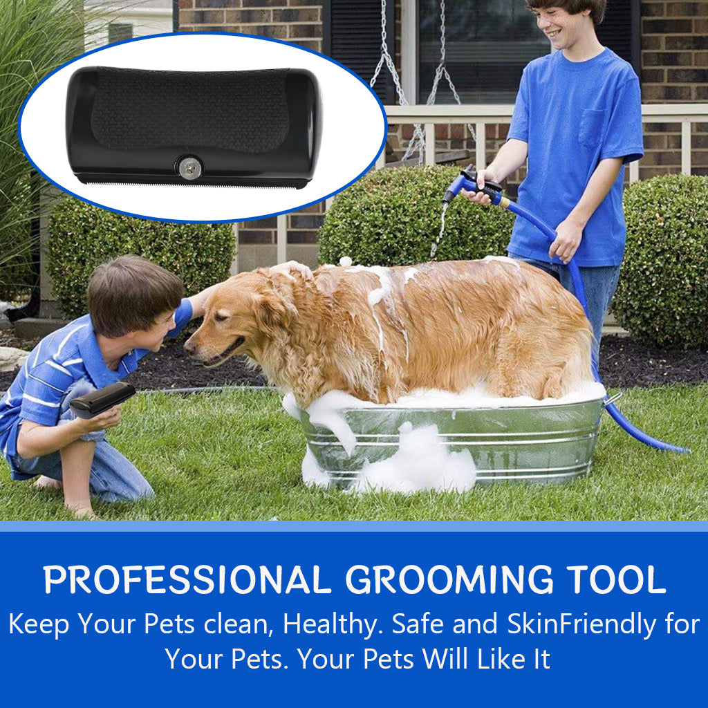 Qpets Dog Deshedding Comb Pet Grooming Thinning Comb De-shedding Tool Dog Grooming Combs Anti-slip Handle Design, 146x68mm