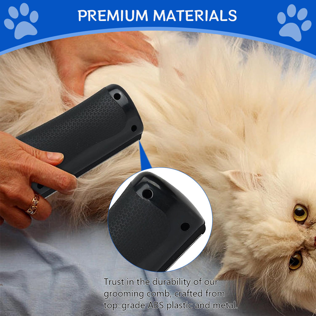 Qpets Dog Deshedding Comb Pet Grooming Thinning Comb De-shedding Tool Dog Grooming Combs Anti-slip Handle Design, 146x68mm