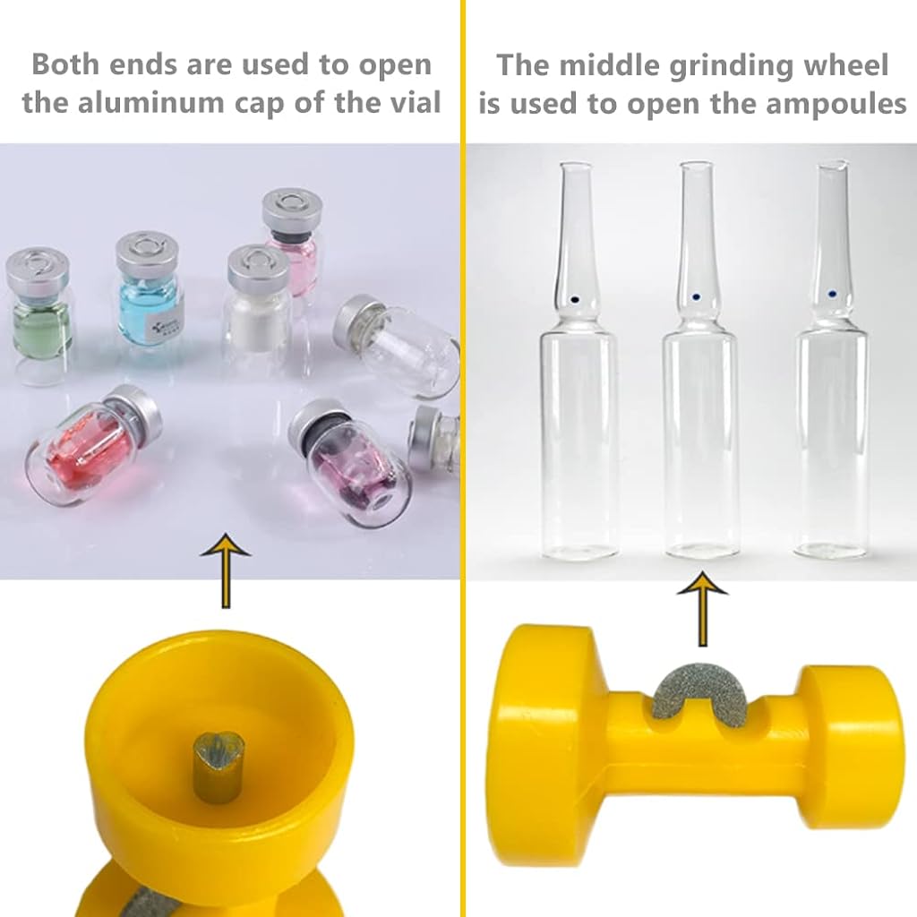 HASTHIP Ampule Cutter for Doctors, Double-Head Decapper Nursing Cutter, Ampoule Glass Vial Breaker, Glass Bottle Cutter, Ampule Breaker for Science Lab, Clinic, Home Care, 2 PCS