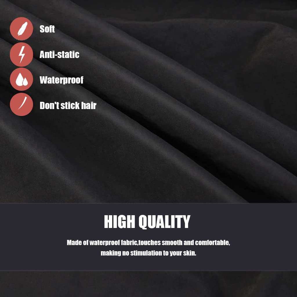 MAYCREATE Barber Cape for Hair Cutting Apron, Polyester Hair Salon Cover, Hair Styling Cape with Clear Window & Adjustable Neck Closure for Men Women Kids - Water & Stain Resistant
