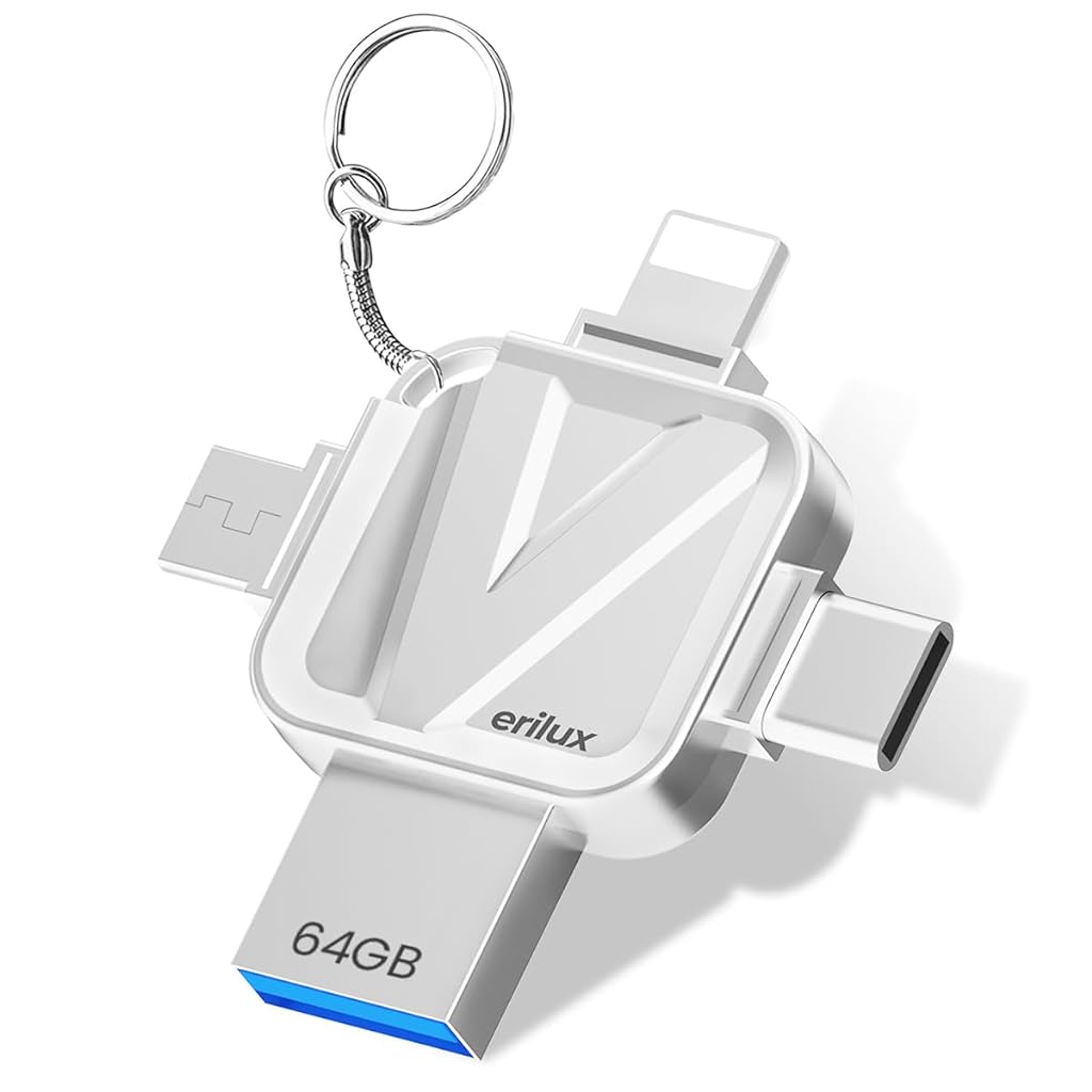 Verilux® Pendrive 64GB 4 in 1 Flash Drive with Light-ning, Micro USB, –  Eleboat