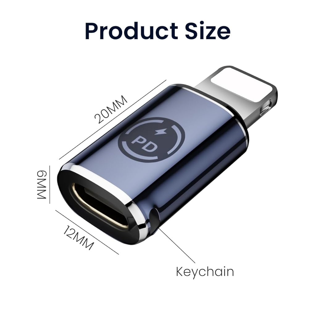 Verilux USB C to Light-ing Adapter USB C Adapter for iPhone, Lightn-ing to USB C Portable 27W Fast Charging USB C Adapter Support Data Sync USB C Adapter for iPhone 1413/12/11, iPad Air