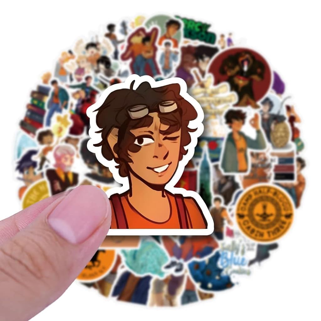HASTHIP 60Pcs Percy Jackson Stickers, Theme of Movie Stickers Anime Cartoon Waterproof Vinyl Stickers Album Stickers for Water Bottle Luggage, Cute Graffiti Decals for Teens Girls Boys Adults