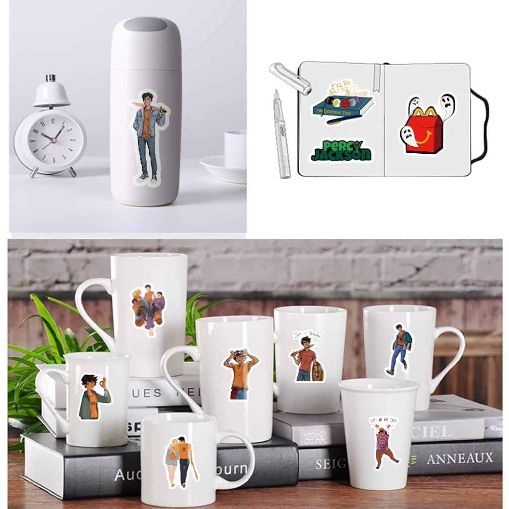 HASTHIP 60Pcs Percy Jackson Stickers, Theme of Movie Stickers Anime Cartoon Waterproof Vinyl Stickers Album Stickers for Water Bottle Luggage, Cute Graffiti Decals for Teens Girls Boys Adults